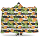 Mango Fruit Striped Pattern Print Hooded Blanket