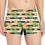 Mango Fruit Striped Pattern Print Men's Boxer Briefs