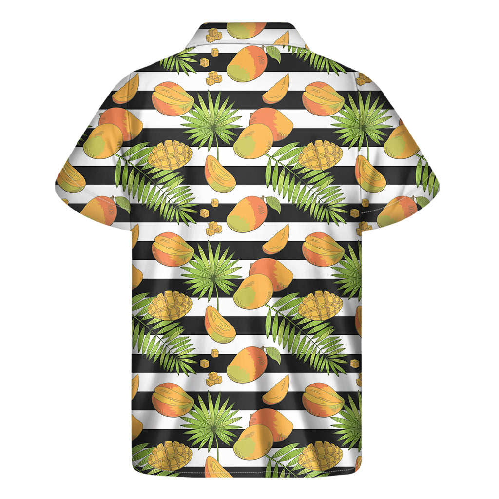 Mango Fruit Striped Pattern Print Men's Short Sleeve Shirt