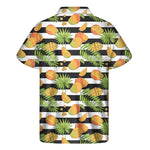 Mango Fruit Striped Pattern Print Men's Short Sleeve Shirt