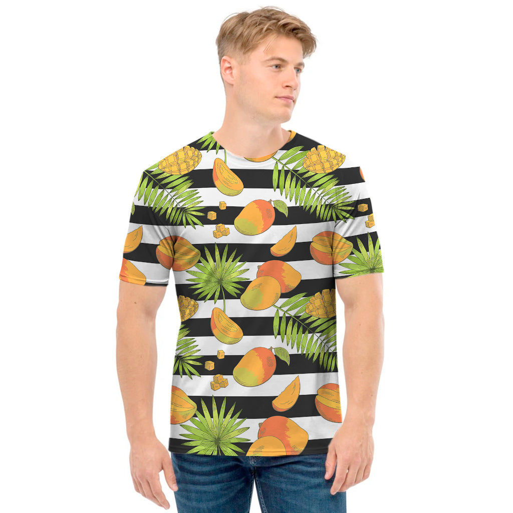 Mango Fruit Striped Pattern Print Men's T-Shirt