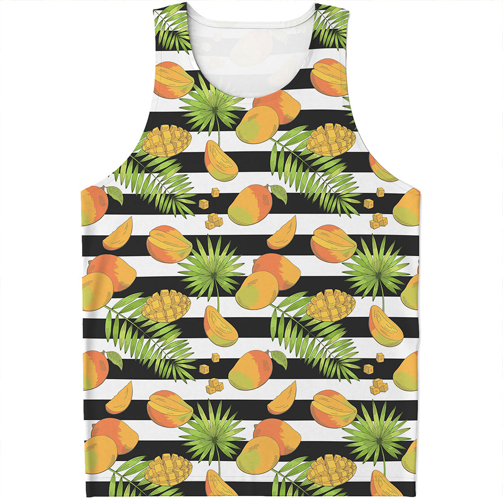 Mango Fruit Striped Pattern Print Men's Tank Top