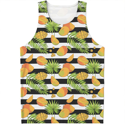 Mango Fruit Striped Pattern Print Men's Tank Top