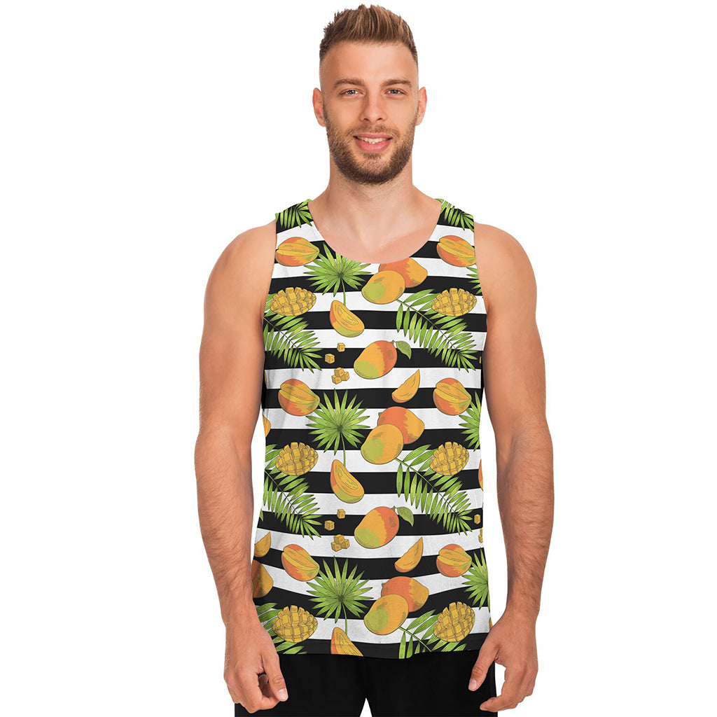 Mango Fruit Striped Pattern Print Men's Tank Top