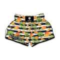 Mango Fruit Striped Pattern Print Muay Thai Boxing Shorts