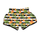 Mango Fruit Striped Pattern Print Muay Thai Boxing Shorts