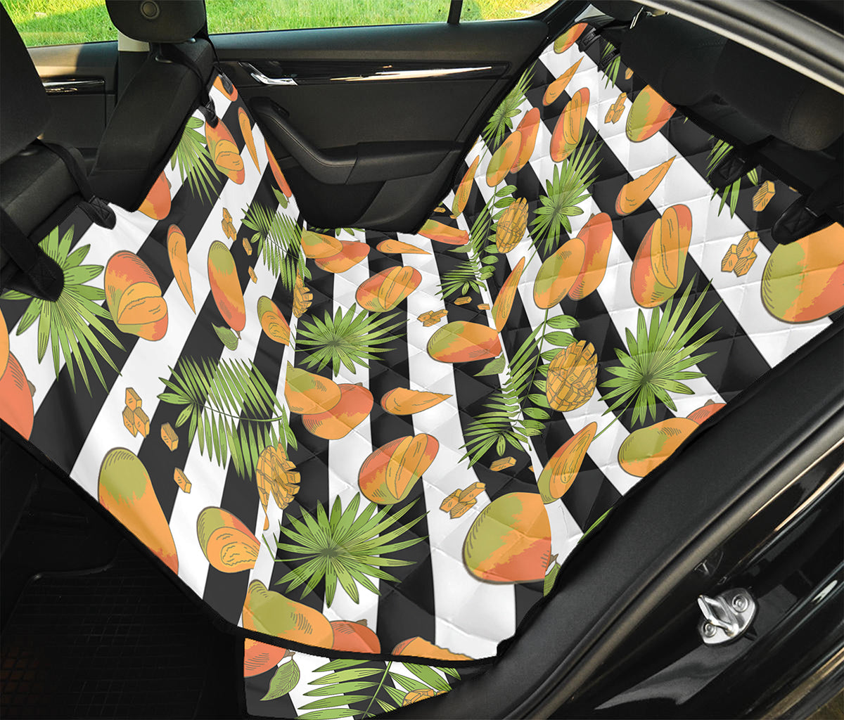 Mango Fruit Striped Pattern Print Pet Car Back Seat Cover