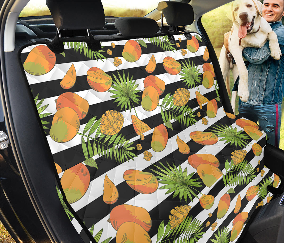 Mango Fruit Striped Pattern Print Pet Car Back Seat Cover