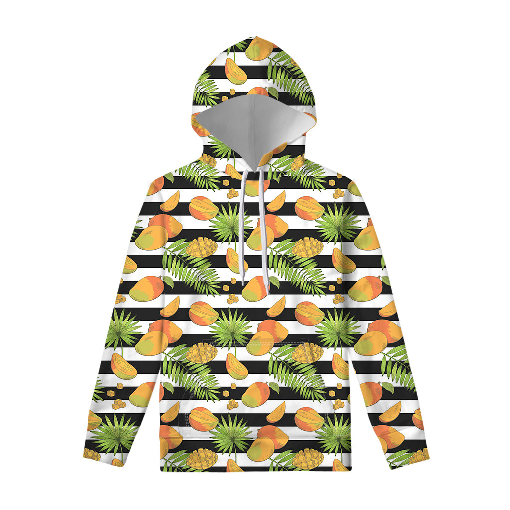 Mango Fruit Striped Pattern Print Pullover Hoodie