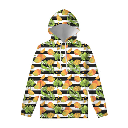 Mango Fruit Striped Pattern Print Pullover Hoodie