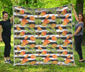 Mango Fruit Striped Pattern Print Quilt