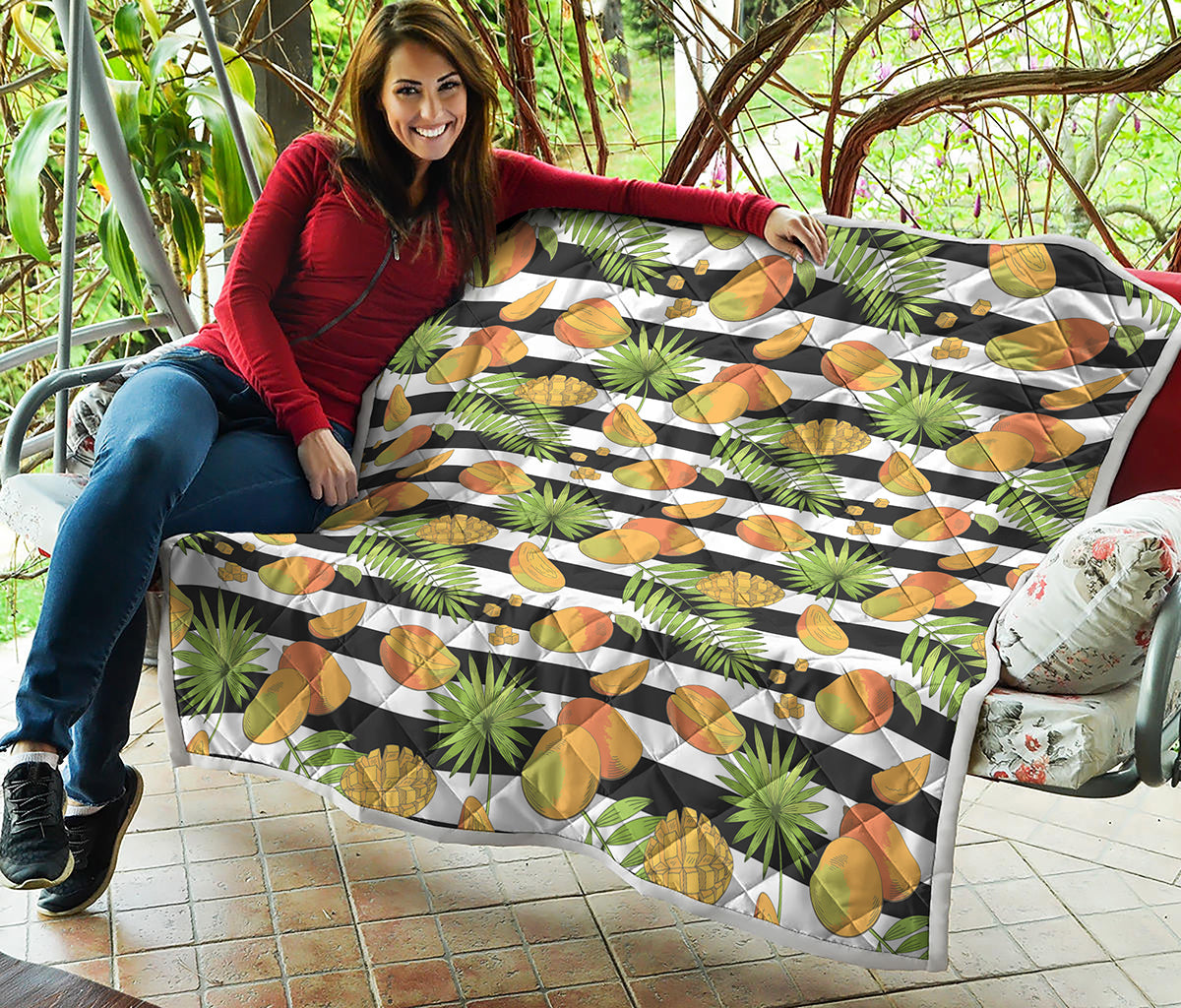 Mango Fruit Striped Pattern Print Quilt
