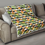 Mango Fruit Striped Pattern Print Quilt