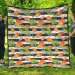 Mango Fruit Striped Pattern Print Quilt