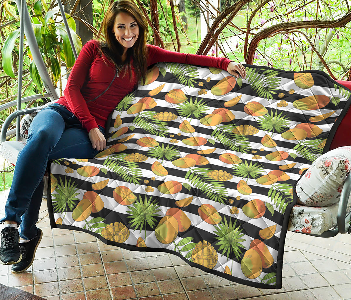 Mango Fruit Striped Pattern Print Quilt