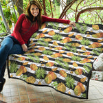 Mango Fruit Striped Pattern Print Quilt
