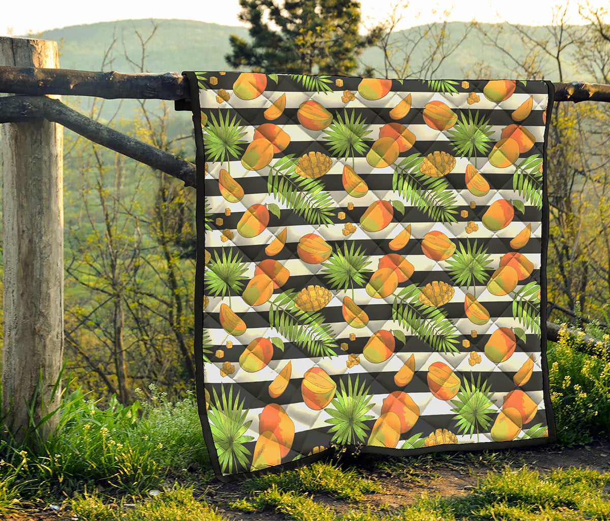 Mango Fruit Striped Pattern Print Quilt