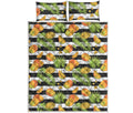 Mango Fruit Striped Pattern Print Quilt Bed Set