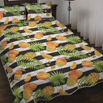 Mango Fruit Striped Pattern Print Quilt Bed Set