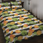 Mango Fruit Striped Pattern Print Quilt Bed Set