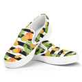 Mango Fruit Striped Pattern Print White Slip On Sneakers