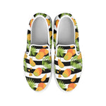 Mango Fruit Striped Pattern Print White Slip On Shoes