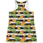 Mango Fruit Striped Pattern Print Women's Racerback Tank Top