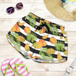 Mango Fruit Striped Pattern Print Women's Shorts
