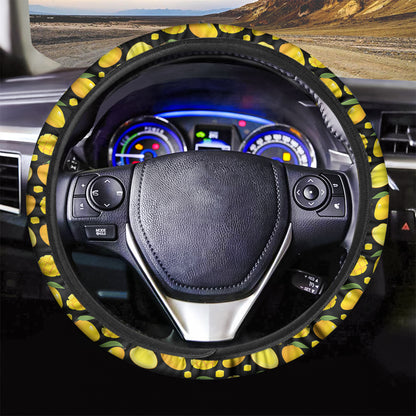 Mango Pattern Print Car Steering Wheel Cover