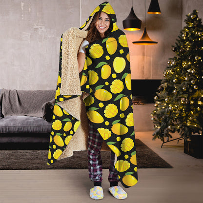 Mango Pattern Print Hooded Blanket