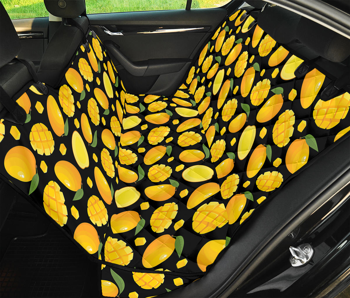 Mango Pattern Print Pet Car Back Seat Cover
