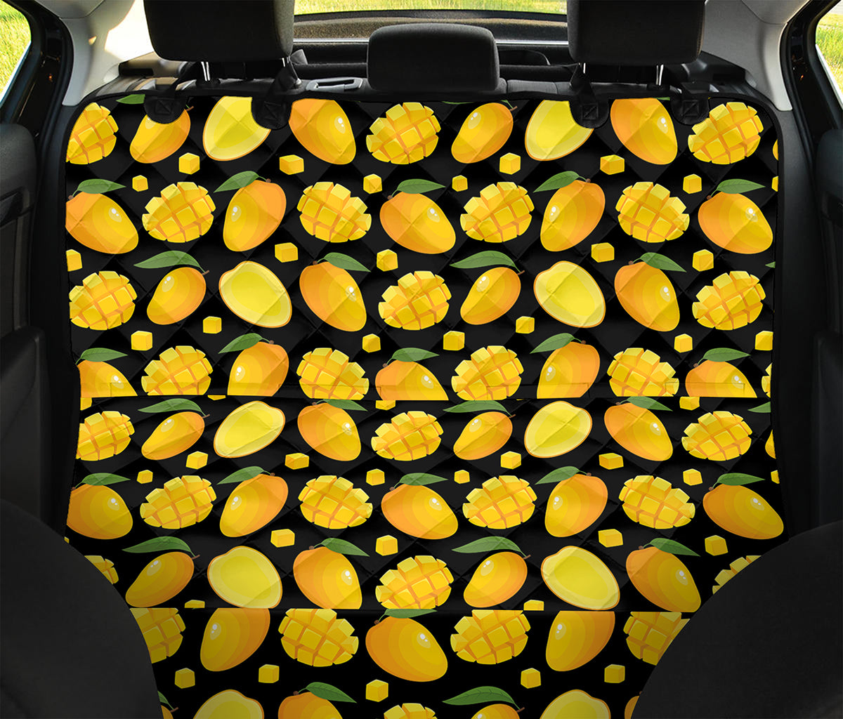 Mango Pattern Print Pet Car Back Seat Cover