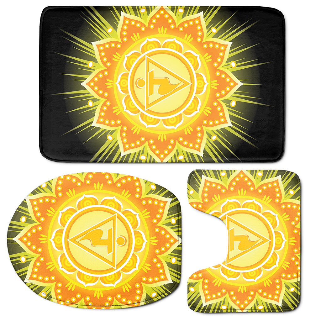 Manipura Chakra Mandala Print 3 Piece Bath Mat Set