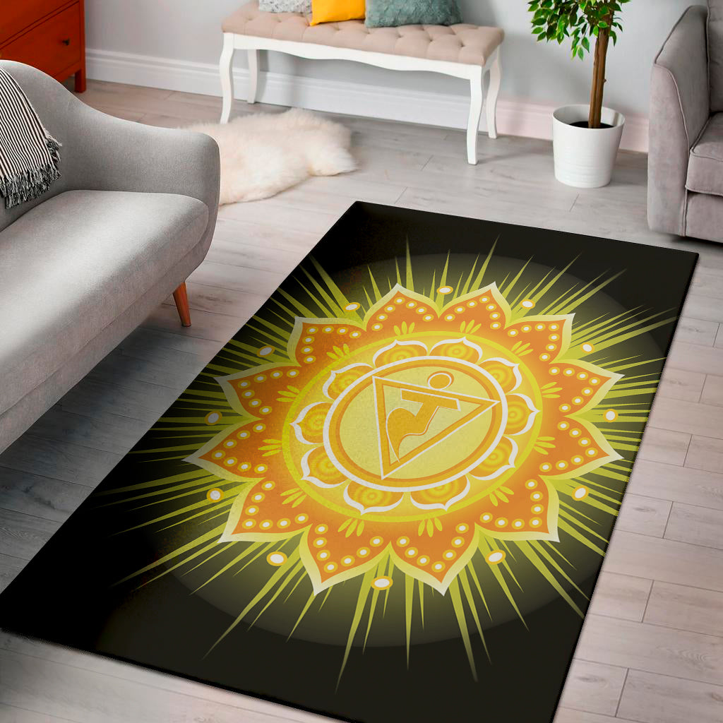 Manipura Chakra Mandala Print Area Rug