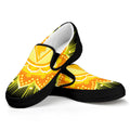 Manipura Chakra Mandala Print Black Slip On Sneakers
