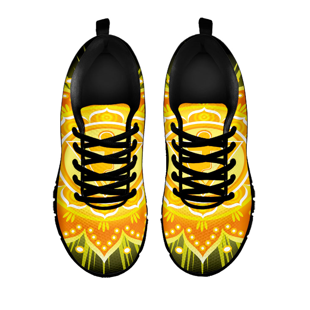 Manipura Chakra Mandala Print Black Sneakers