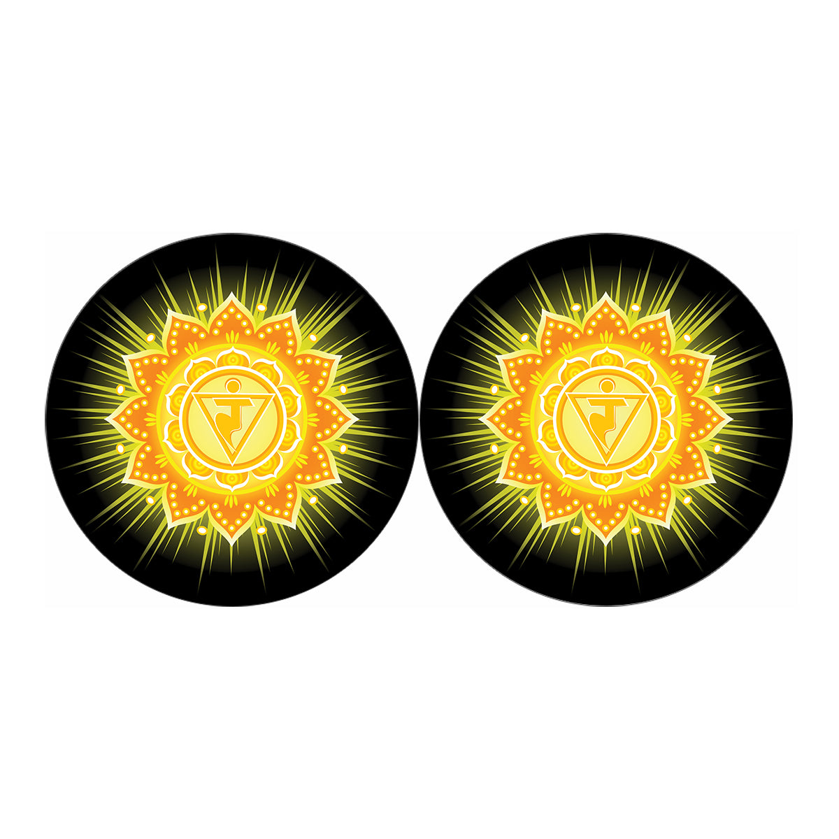 Manipura Chakra Mandala Print Car Coasters