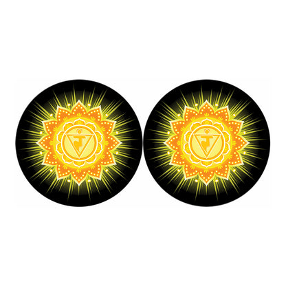 Manipura Chakra Mandala Print Car Coasters