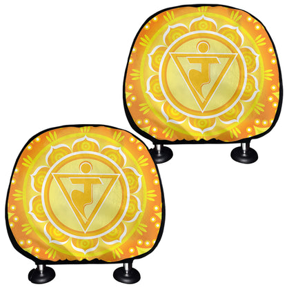 Manipura Chakra Mandala Print Car Headrest Covers