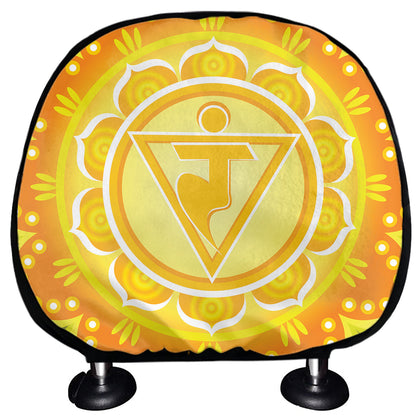 Manipura Chakra Mandala Print Car Headrest Covers