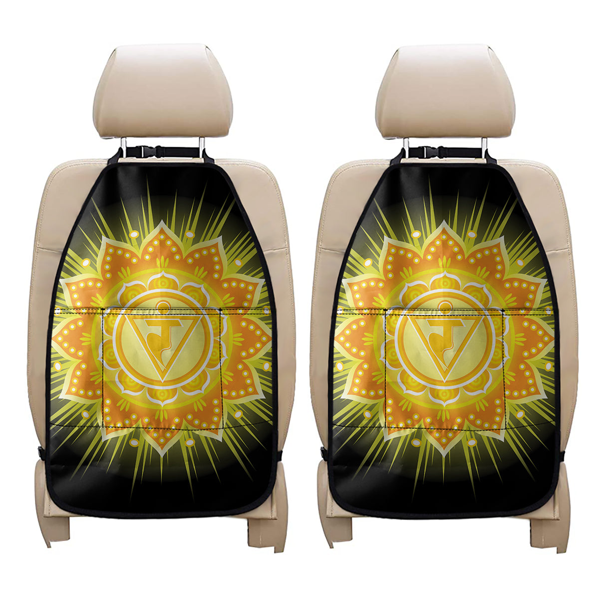 Manipura Chakra Mandala Print Car Seat Organizers