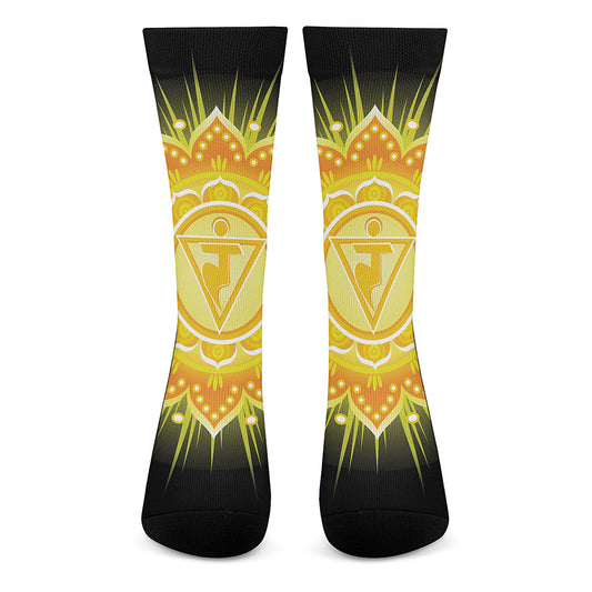 Manipura Chakra Mandala Print Crew Socks