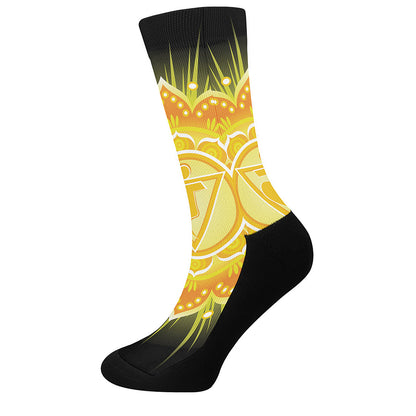 Manipura Chakra Mandala Print Crew Socks