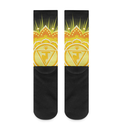 Manipura Chakra Mandala Print Crew Socks