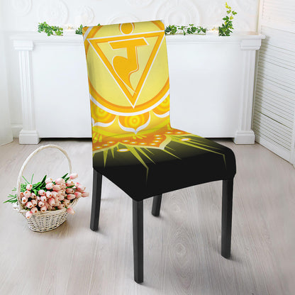 Manipura Chakra Mandala Print Dining Chair Slipcover