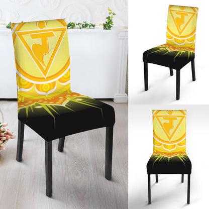 Manipura Chakra Mandala Print Dining Chair Slipcover