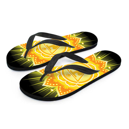 Manipura Chakra Mandala Print Flip Flops