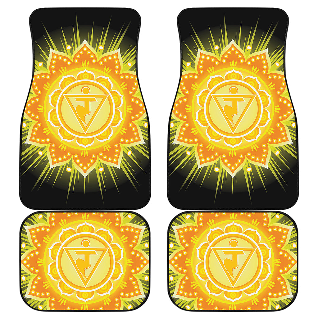 Manipura Chakra Mandala Print Front and Back Car Floor Mats