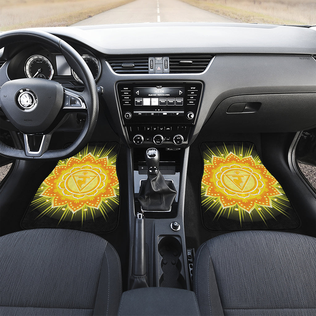 Manipura Chakra Mandala Print Front and Back Car Floor Mats