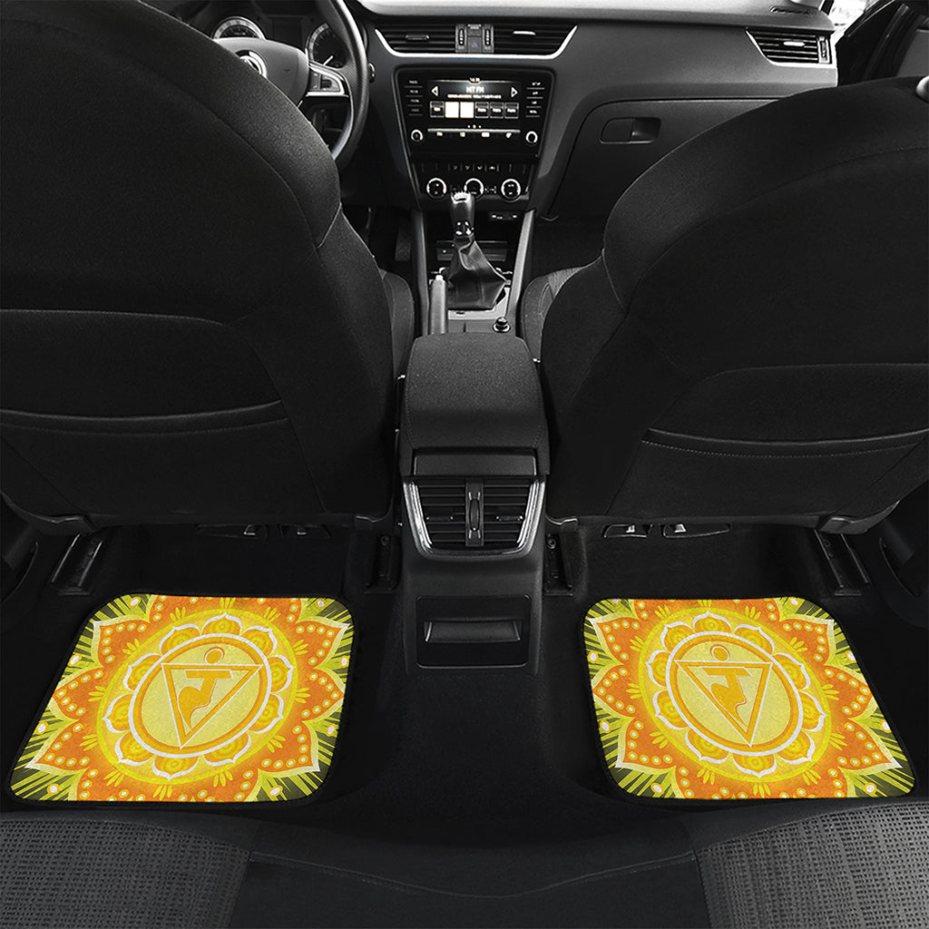 Manipura Chakra Mandala Print Front and Back Car Floor Mats